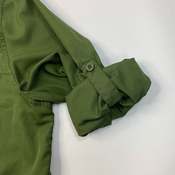 Pnuma Shirt Mens L Large Green Vented Button Up Tab Sleeve Lightweight Outdoor - Picture 4 of 11